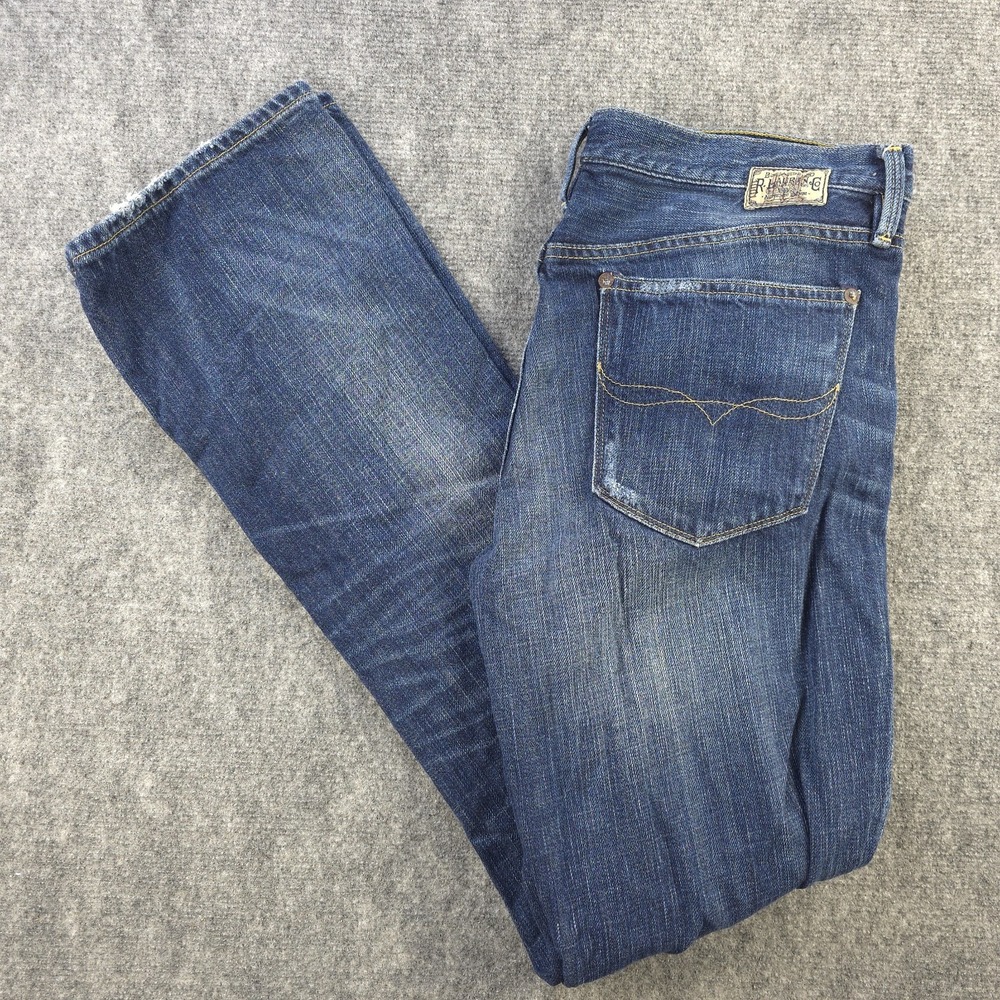Polo Ralph Lauren Jeans Womens‎ 34x32 Madison 888 Blue Denim Distressed Logo